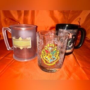 LOT OF 3 Wizarding World of Harry Potter Butterbeer Mug Hogwarts Crest
